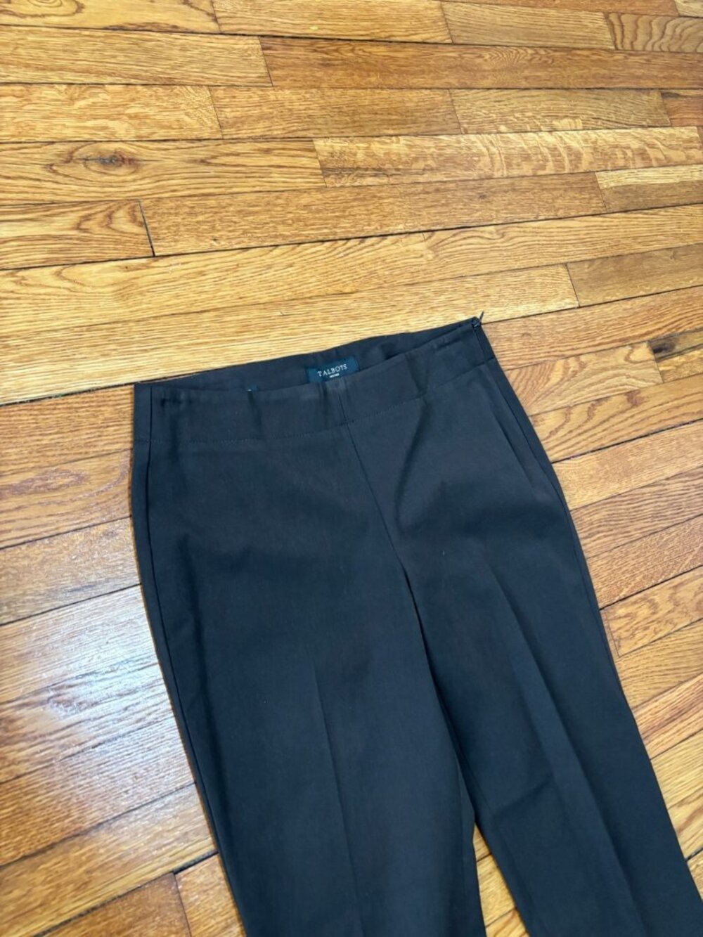 Talbots Womens Heritage Dress Ankle Pants 6p 6 Petite Brown Stretch Flat Front - Picture 2 of 6